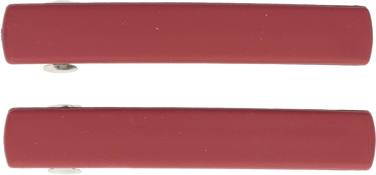 Haarsoires Haarspeld Patentspeld 6cm - Recht – Basic – Rood – Set van 2 - Haarspelden voor Dames - Haarklem - Haarclip - Haaraccessoires - Hair Clip - Decoratieve Haaraccessoire
