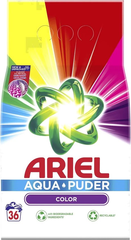 Ariel - Aqua Puder - Couleur - 2,34 kg - Lessive en poudre - 36 lavages