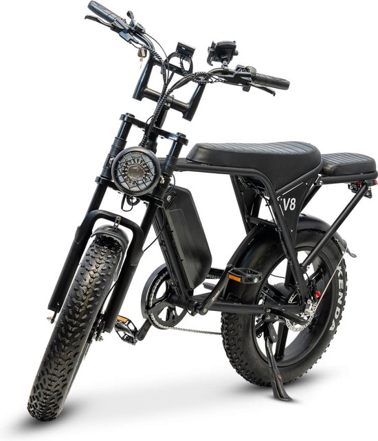 Fatbike V8 3.0 - Hydraulisch - Garantie - Alarmsysteem - E bike - E-Fatbike - Elektrische Fiets - Met Accessoires - Achterzitje - Voetensteuntjes - 2024 Model