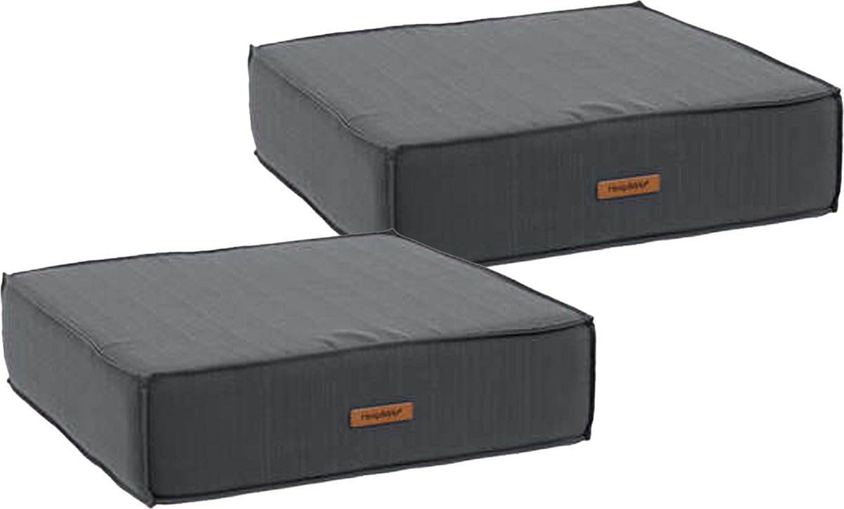 2x hesperide vloerkussen korai - grijs - pu-schuim/polyester - 45 x 45 cm - zitkussen