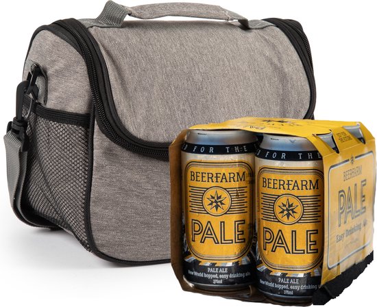 Plasticforte Koeltas/lunchtas Callela - taupe/zwart - 6.5 liter - 17 x 26 x 20 cm - strand - lunchtas van PlasticForte — afbeelding 2