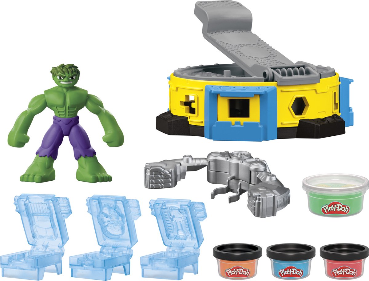 Play-Doh Marvel Hulk Pletpret Speelset - Boetseerklei - Inclusief Hulk figuur — afbeelding 12