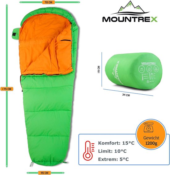 Slaapzak voor Kinderen - Draagbare Kinderslaapzak - Ideaal voor Outdoor Reizen Camping - Licht & Compact - Mummieslaapzak met Katoenen Binnenvoering sleeping bag camo — afbeelding 4