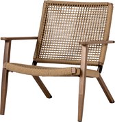 Lisomme Dion Tuinstoel Bruin - Hout - Rotan - met Armleuningen - Tuin Fauteuil - Buiten - Lounge Tuinstoel