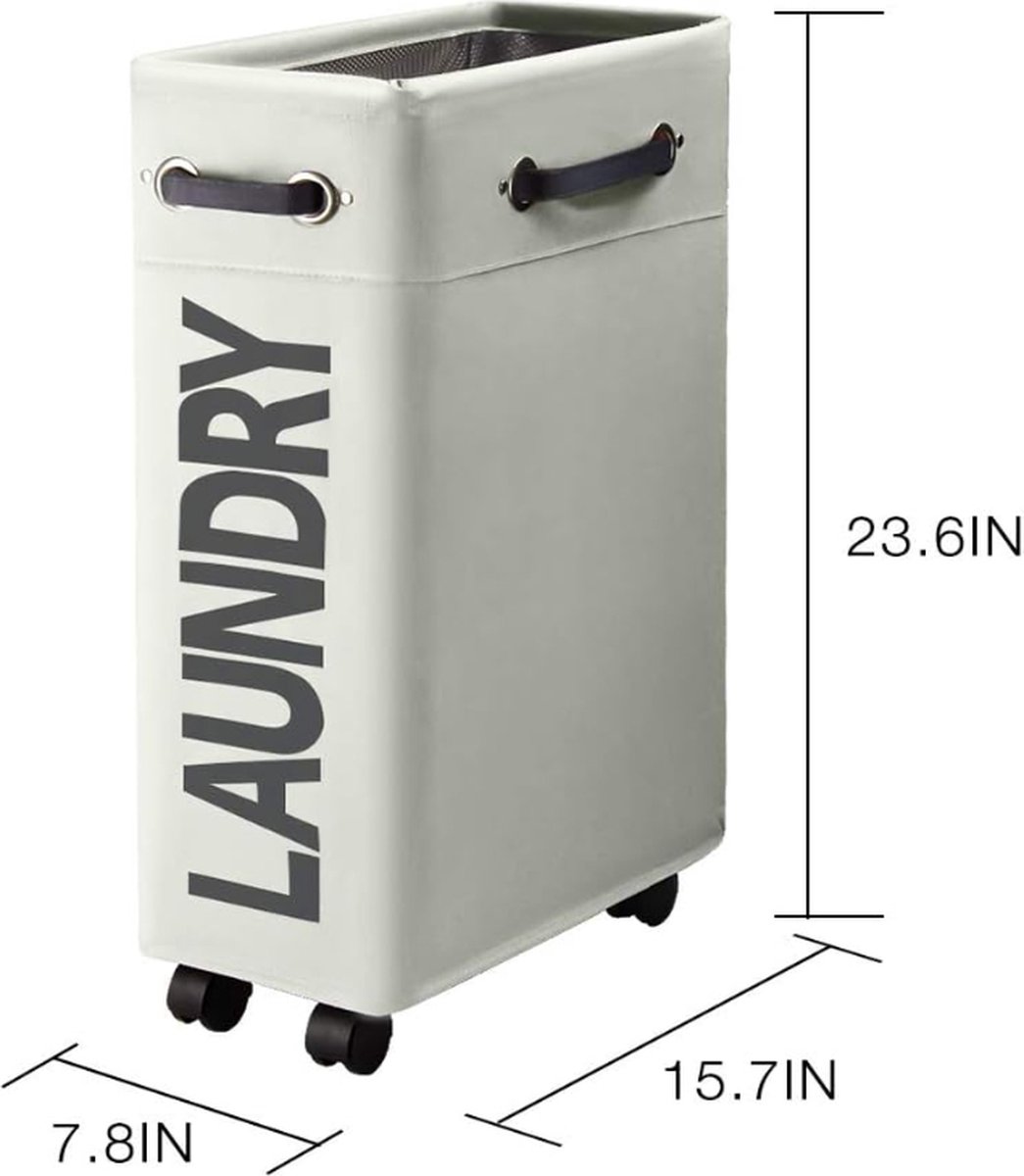 Goedkoopste Stellar Wasmand - Met Wieltjes - Met Handvaten - 45L - Opvouwbaar - 40x20x60 - Gebroken Wit