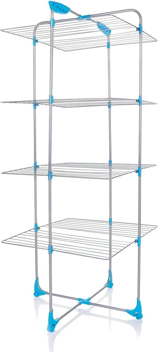 Indoor Luchter - 40 m droogruimte Metaal Wit/Blauw folding wall laundry rack