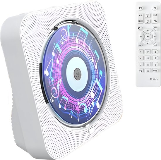 SG-1 CD Player, Portable CD Player with LED Light Effects, MP3 Playback, Bluetooth, FM Radio, SD Memory Card, USB Input, SD Player