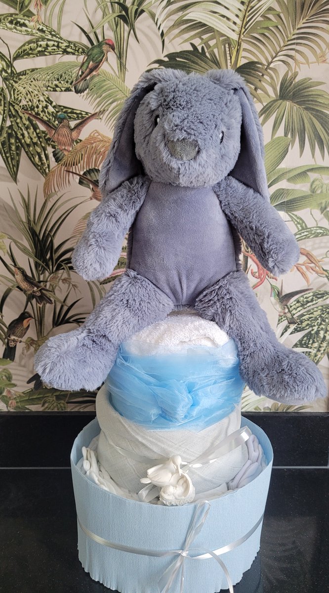 3 laags luiertaart blauw geboorte jongen van De Luierkraal — afbeelding 3