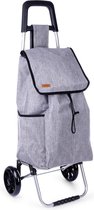 Bol.com Boodschappentrolley Grijs 40 l - Winkelwagen - Boodschappentas - Trolley - Boodschappenwagen aanbieding