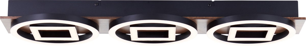 Unieke plafondlamp Maureen zwart met hout - G80112/76