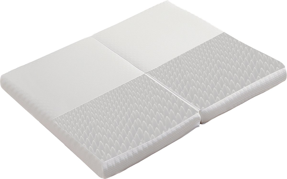 Sweiko Opvouwbaar Matras, Honingraatstof, Öko-Tex Gecertificeerd, Ergonomisch, Ademend en Duurzaam, Compressie verpakking, Multifunctionele mat, Hardheid H3, 23D spons, Wit, 140x200cm&140x100cm