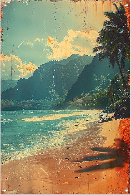 Affiche de jardin de plage - Affiche de jardin nature - Posters de jardin Palmiers - Affiche de jardin - Toile de jardin - Affiche de jardin de Décoration murale 40x60 cm