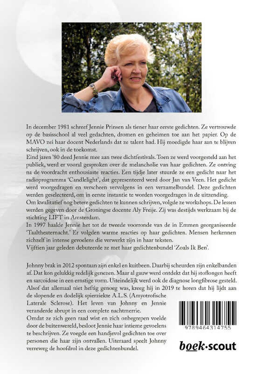 Zelfs de maan fluistert A.L.S. in mijn oor - back cover