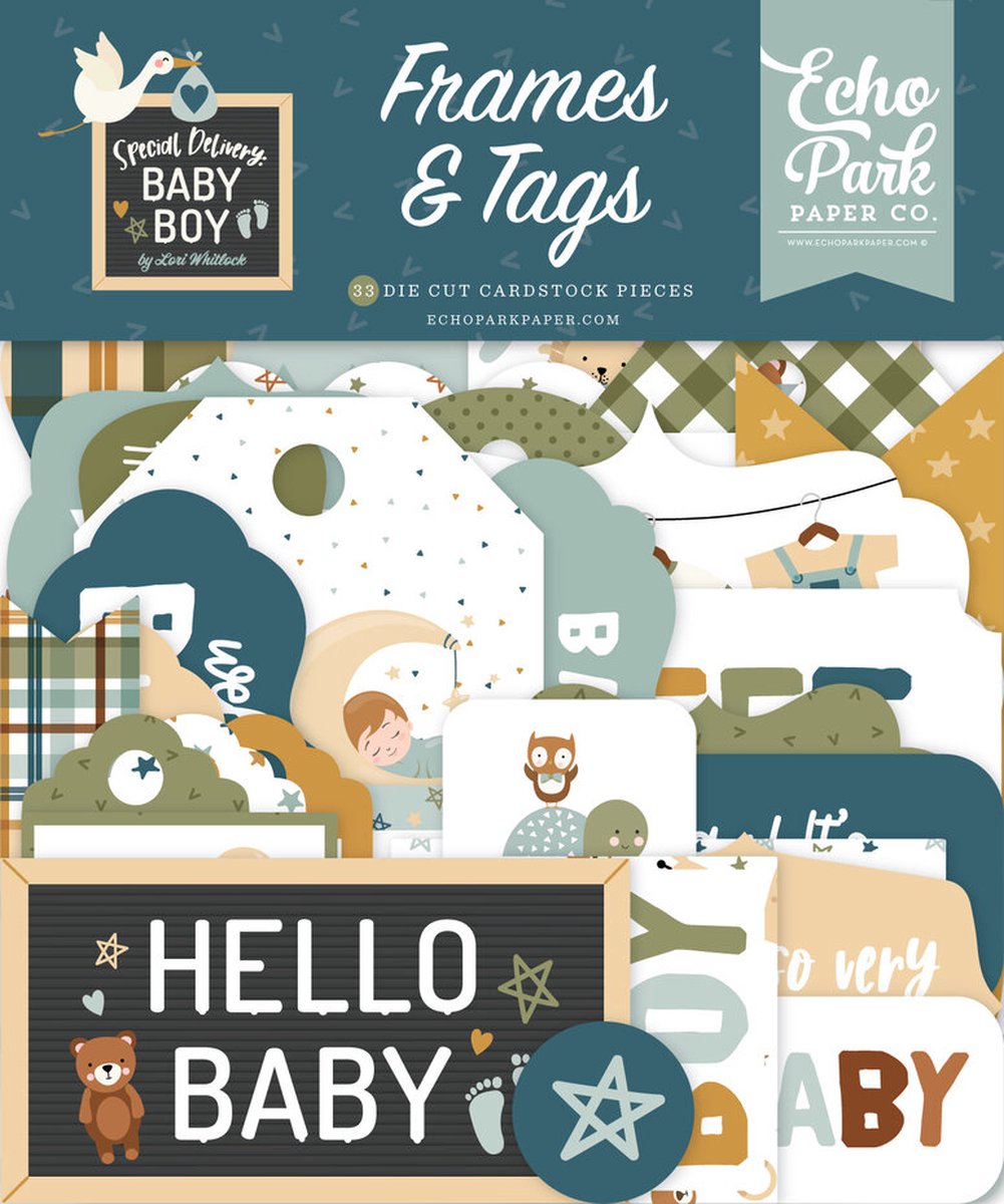 Echo Park - Special Delivery Baby Boy Frames & Tags (SDB353025)