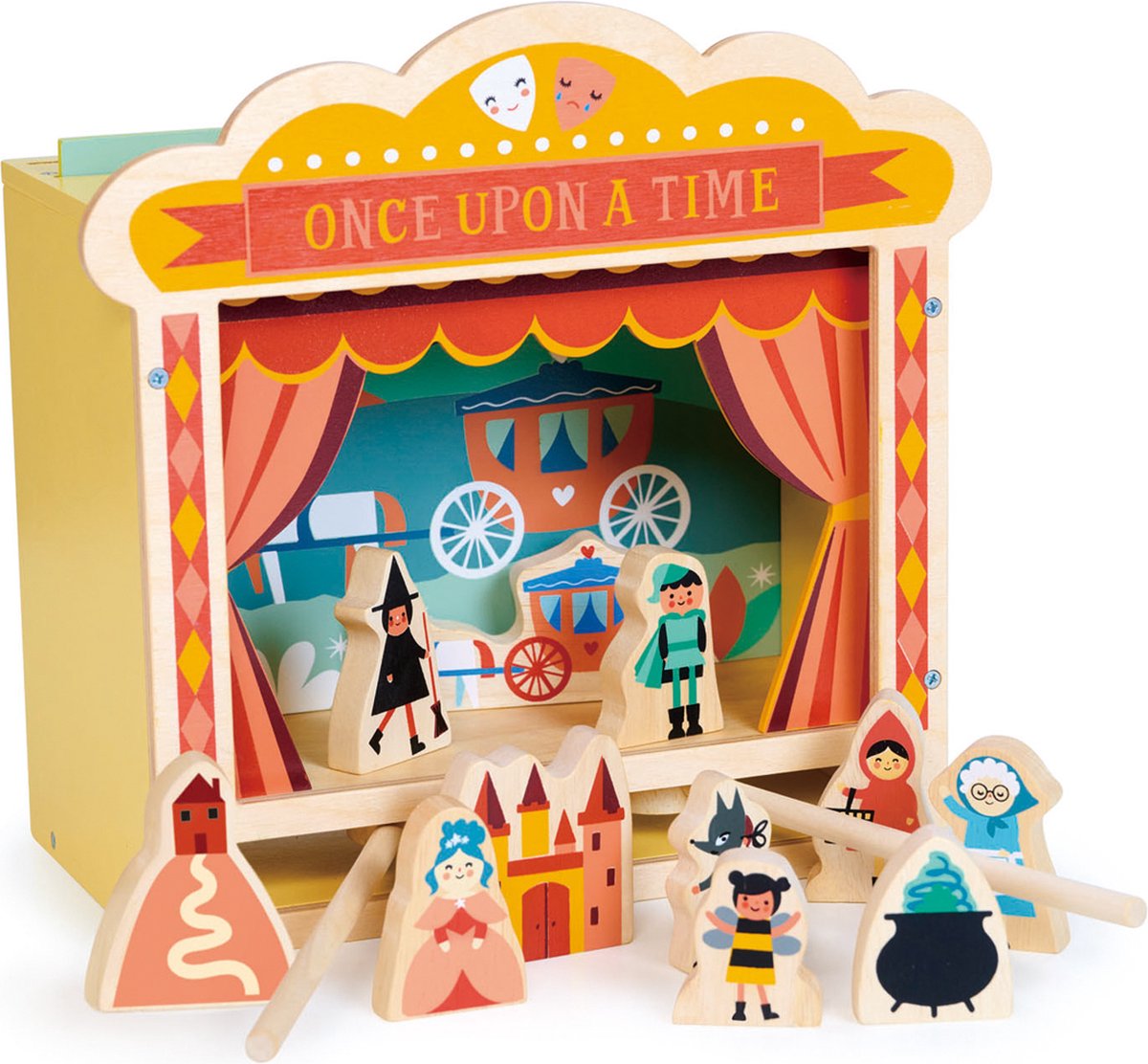 MENTARI Verhaaltje - Mini Theater - 24,5X13X24Cm - Hout - 3 Jaar
