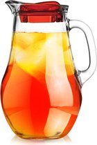 ORION GROUP Carafe en Verres carafe en verre carafe à eau | 2,1 litres | avec couvercle et bec verseur | pour la maison | boissons thé glacé lait café vin thé fruit insert, pot à eau, carafe à eau pot à eau