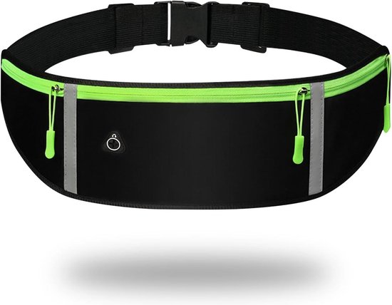 Mobico Loopgordel voor mobiele telefoon - looptas joggen, heuptas, sportriem, running belt voor joggen, hardlopen, sport en fitness - geschikt voor alle smartphones, zwart, Large, mode