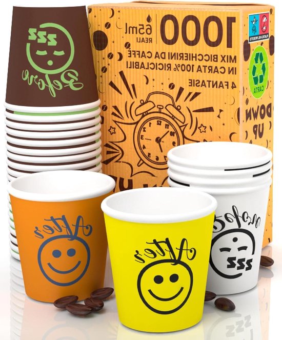 CoffeeGoldCUP 1000 papieren koffiemok, 65 ml, milieuvriendelijk