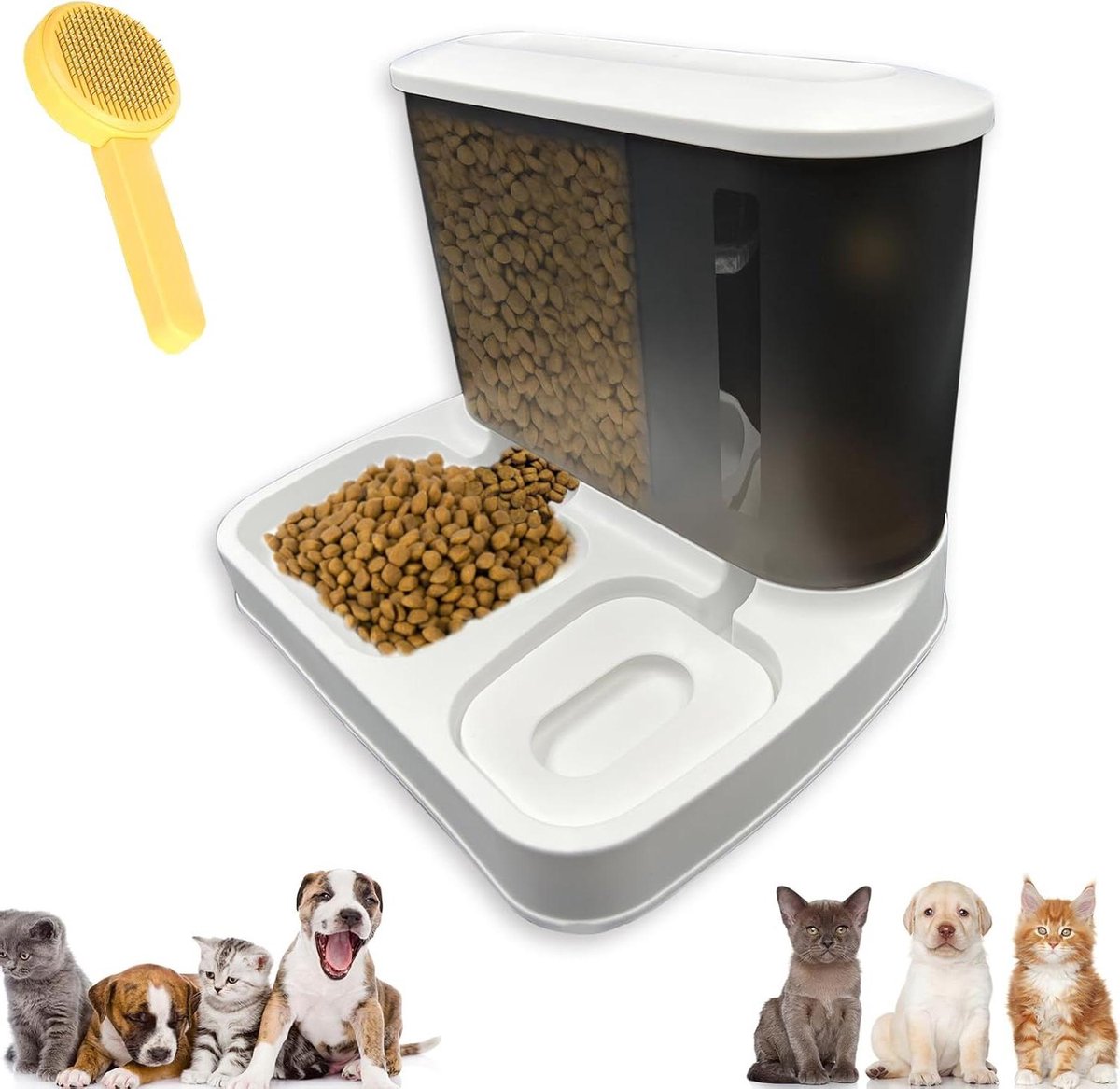 Automatic Feeding Dispenser for Dogs and Cats - Ideal for Small and Medium Dogs, Puppies - 2-in-1 Gravity Dispenser with 1L Water and 3L Food - Automatic - €53,68