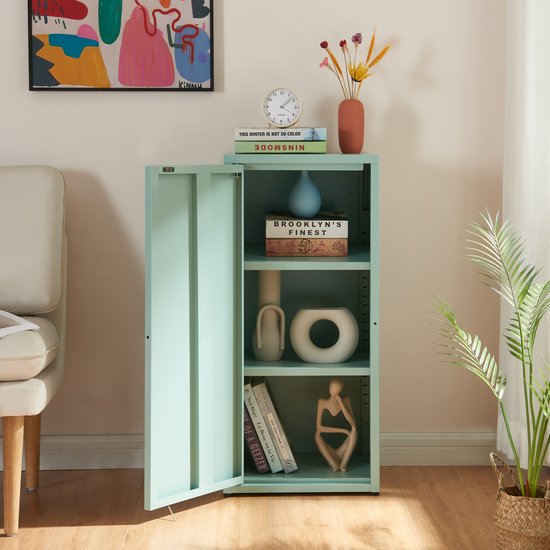 Armoire métallique Burlöv 88x40x35 cm menthe [en.casa]