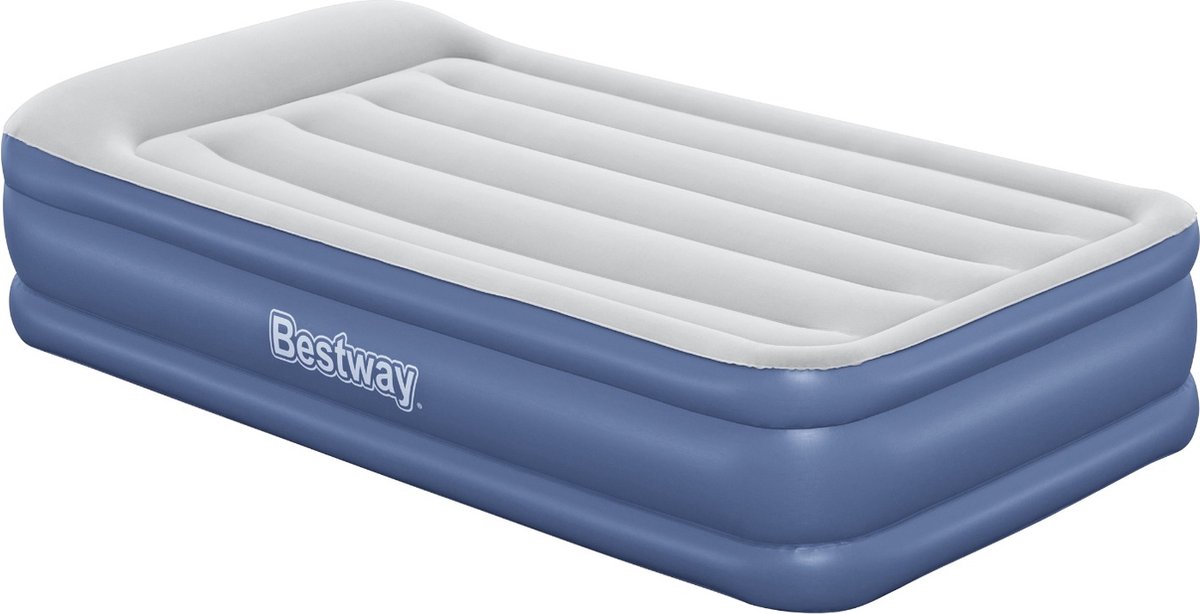 Bestway Tritech 46 Cm Twin Ac Luchtbed 1 Persoon Blauw/grijs