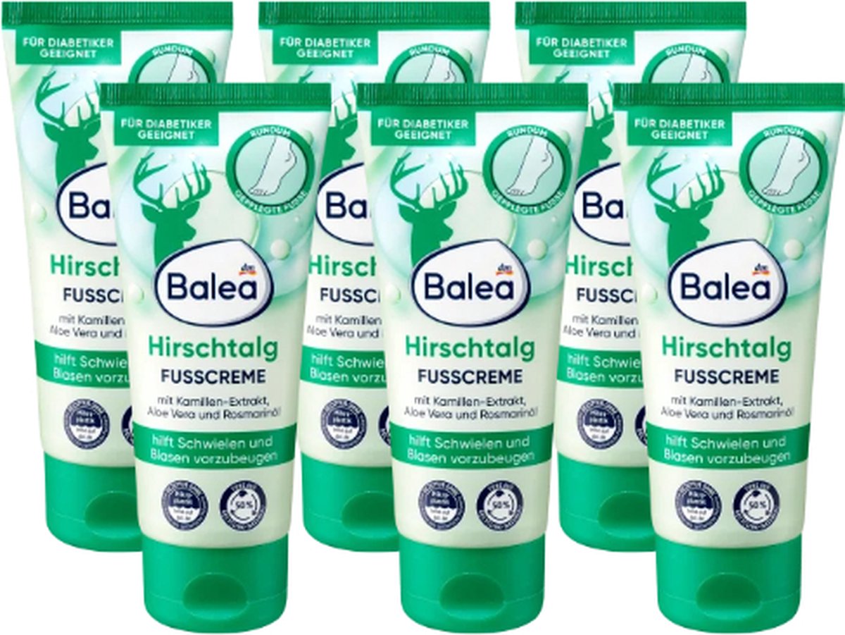 Balea Voetcrème Hertenvet - VOORDEELVERPAKKING - 6x 100ml | Verzorgende formule