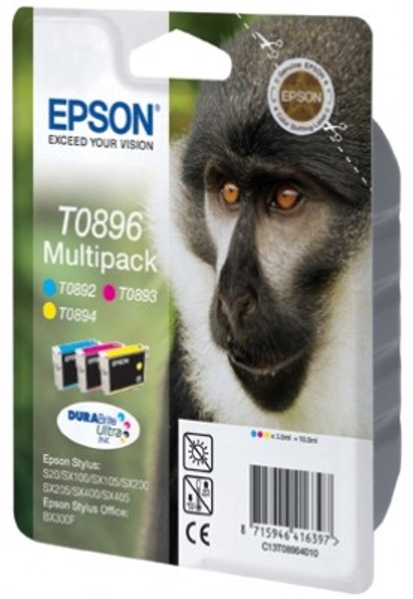 Epson T0896 Inktcartridge - Geel / Magenta / Cyaan