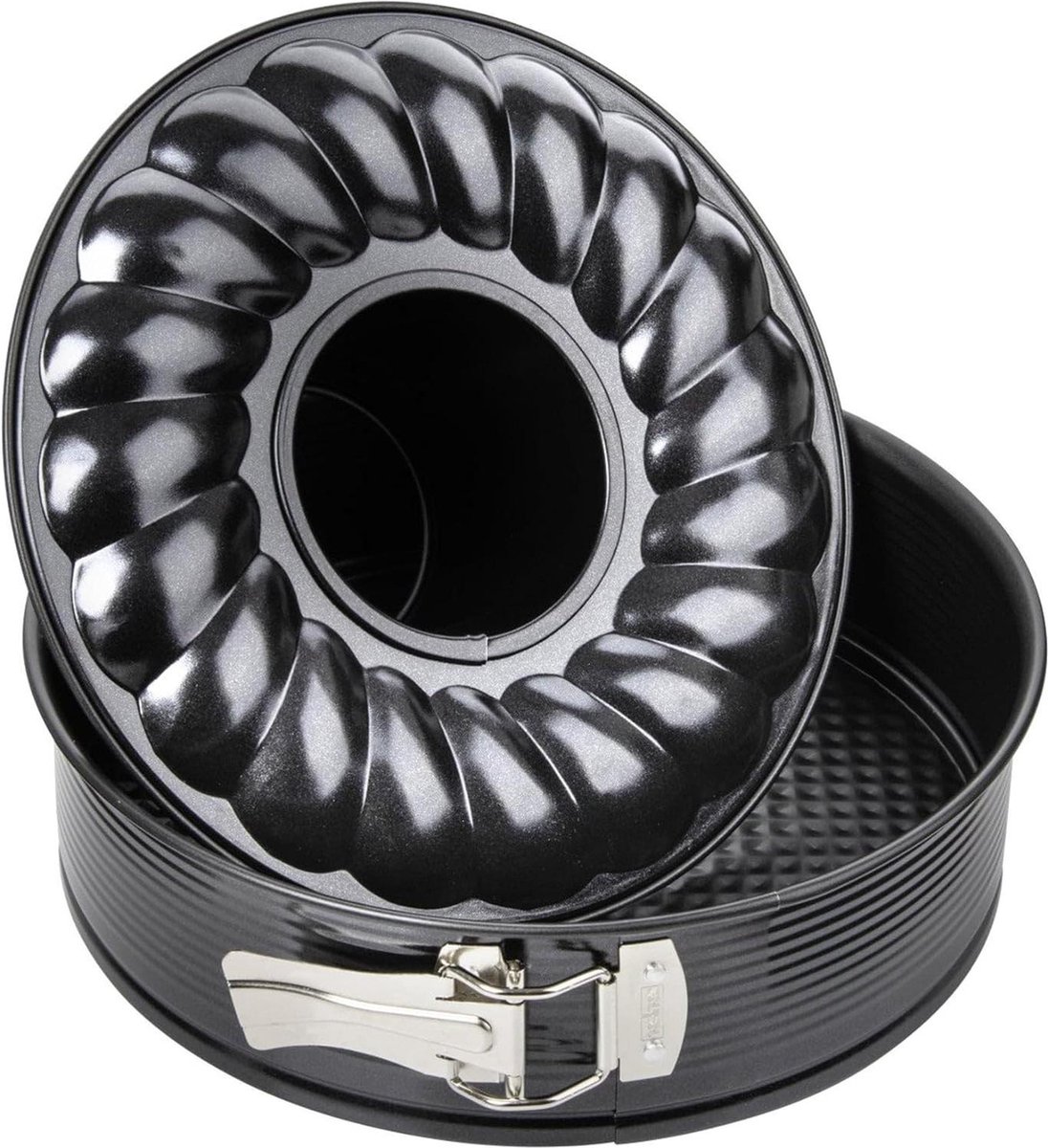 Springvorm platte buisbodem zwart metallic 26 cm Ø - hoge kwaliteit