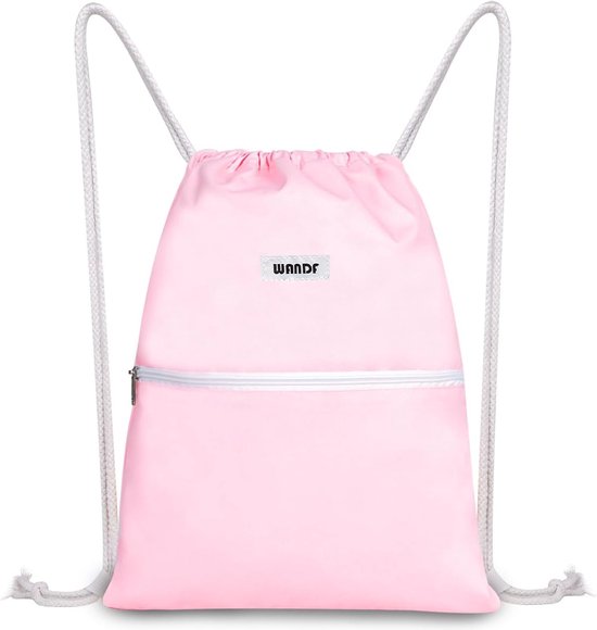 WANDF Trekkoord Rugzak Rugzak Cinch Waterbestendig Nylon voor Gym Shopping Sport Yoga(A-Blauwblad