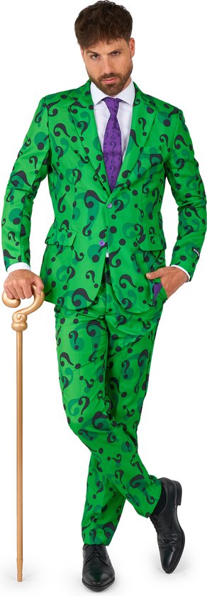 Suitmeister The Riddler™ - Heren Pak - Halloween Kostuum - Verkleedkleding - Batman DC Comics - Groen - Maat XL