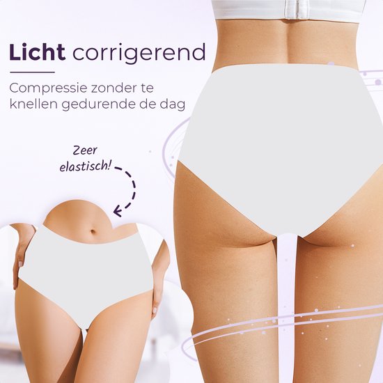 Slip taille haute sans couture pour Femme - Zwart, Wit, Beige - Set de 3 - Taille L - Ultra doux - Sous-vêtements sans couture femme - Sous-vêtements sans couture femme - String invisible - Slips femme - sous-vêtements invisibles