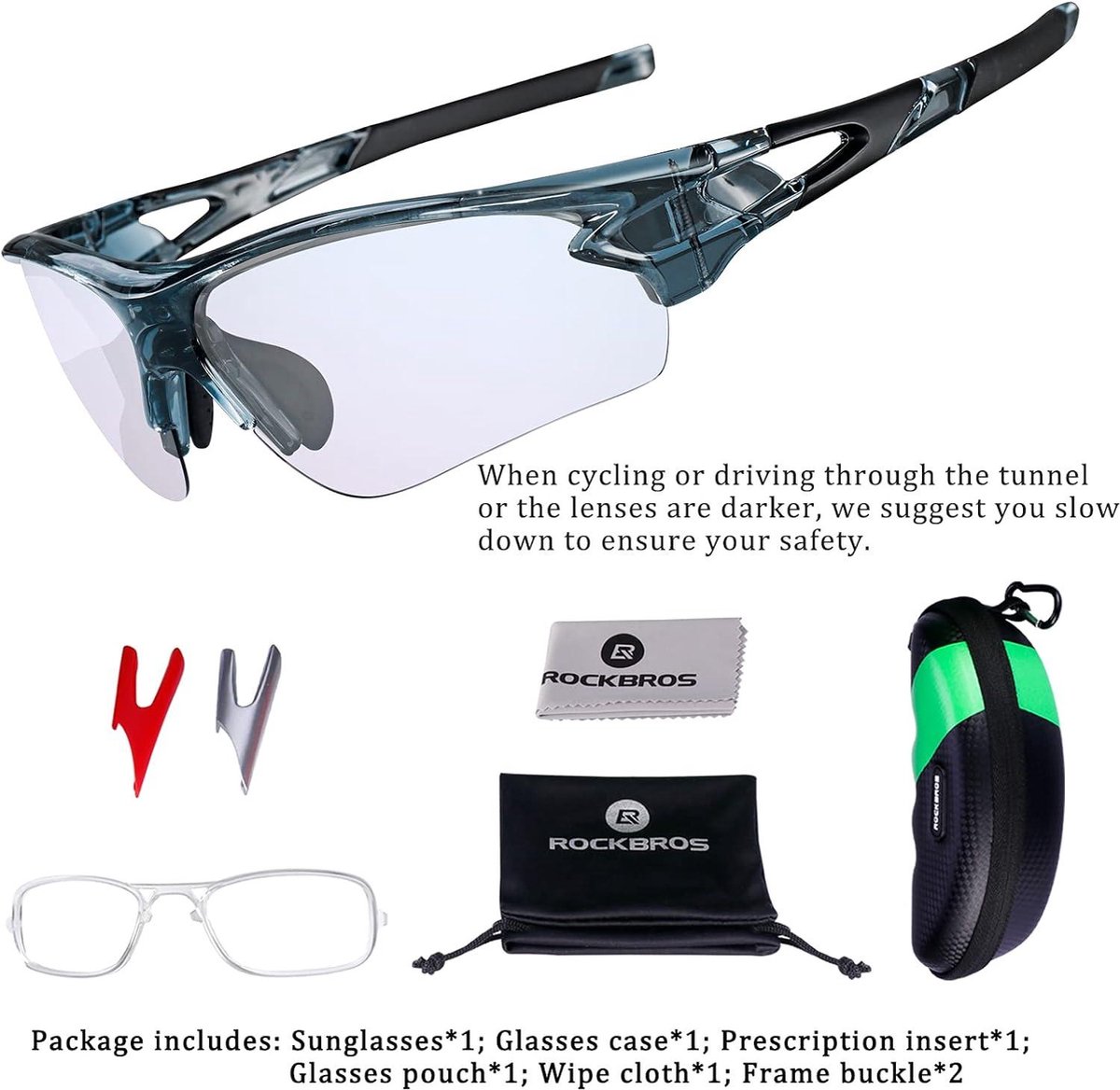 ROCKBROS Kinderfietsbril, sportbril, UV400-bescherming, gepolariseerde zonnebril, TR90, flexibel montuur, voor jongens en meisjes, veiligheidsbril, outdoorsport