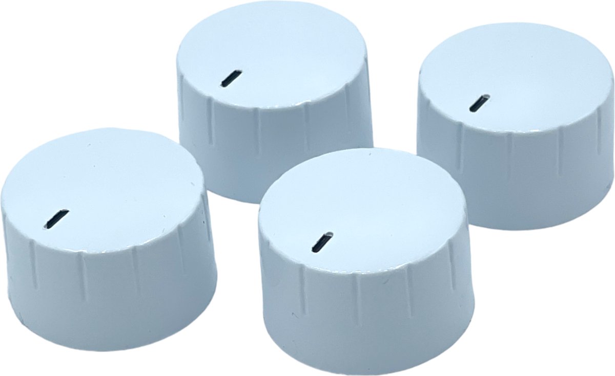 Fixem® Universele Gasfornuis kookplaat Oven knoppen - Wit - 6mm - 4 stuks