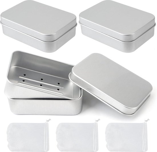 Boîte à savon - LARGEIGHT - Aluminium - 3 porte-savons - Gouttoir amovible - Couleurs multiples - Bricolage