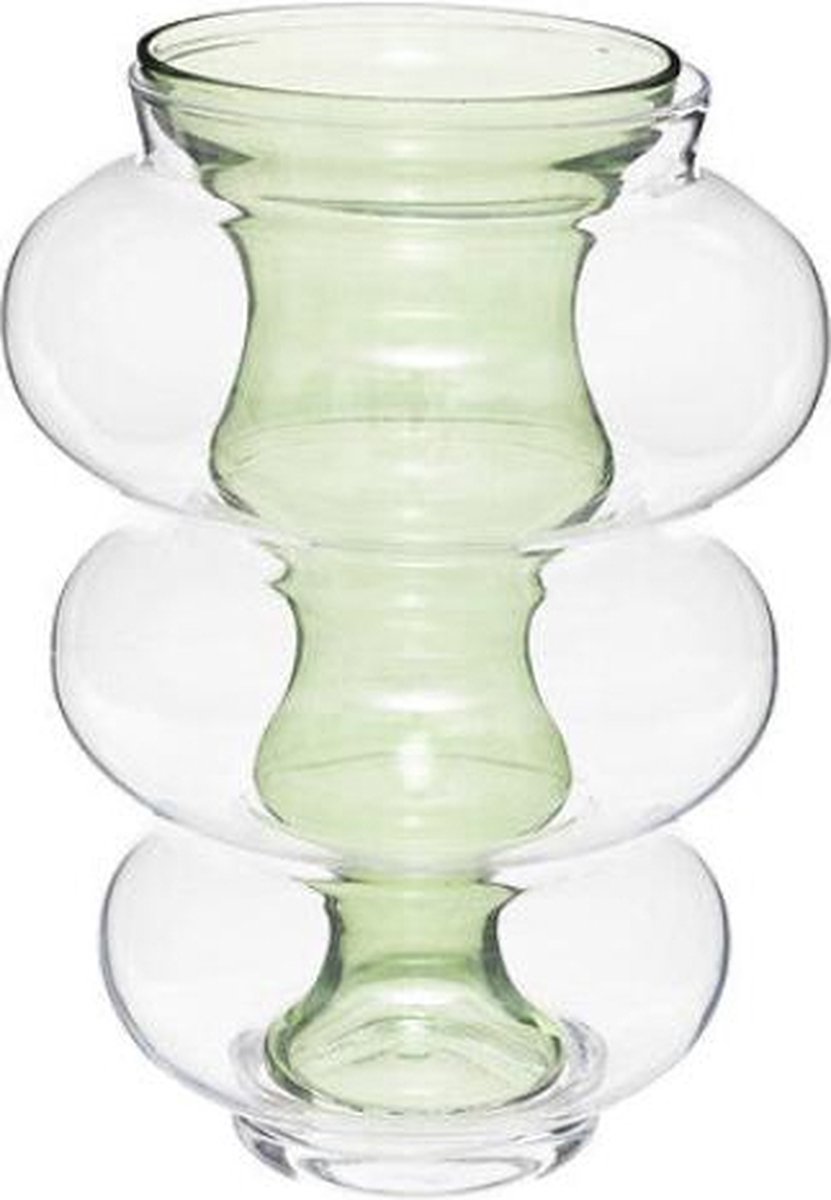 Atmosphera Matali dubbele vaas Ø26xH35cm - Lichtgroen - 2 in 1