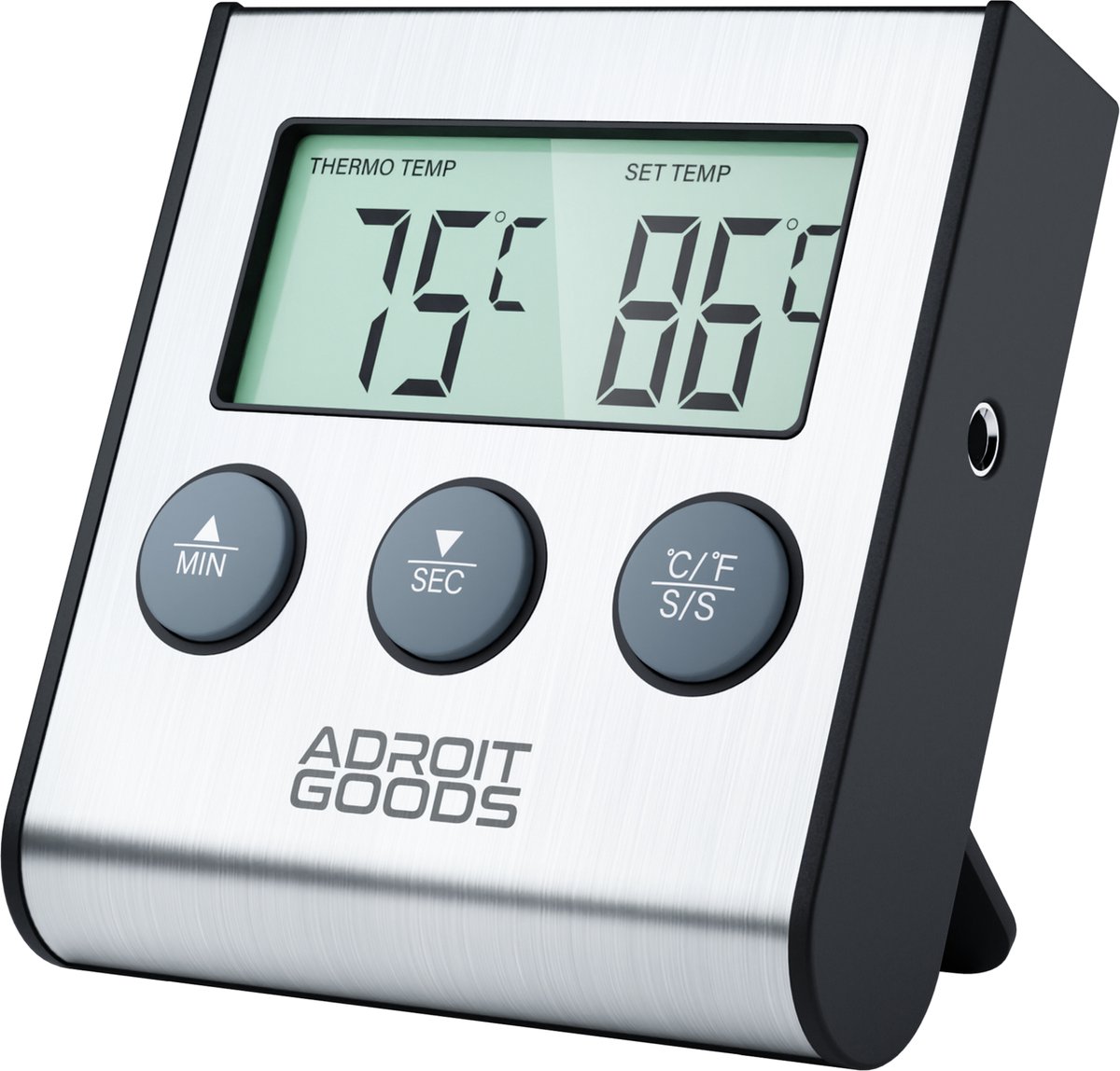 AdroitGoods BBQ Keukenthermometer - Digitaal – Vleesthermometer – Met timer - Magnetisch - RVS — cadeau in Kookcadeaus - foto 8
