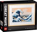 Boîte LEGO Art Hokusai 'La Grande Vague' mosaïque. Dimensions 39x52cm, 1810 pièces.