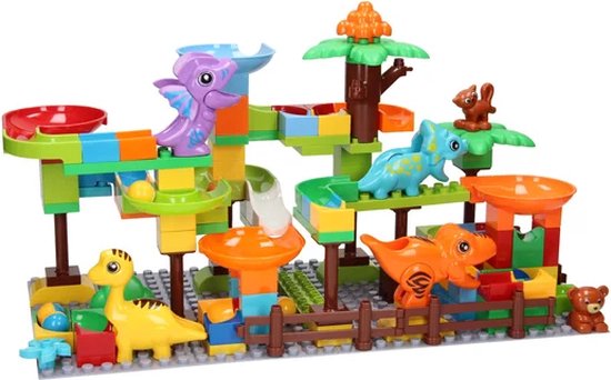 Bouwset Blokken en Knikkerbaan Dino
