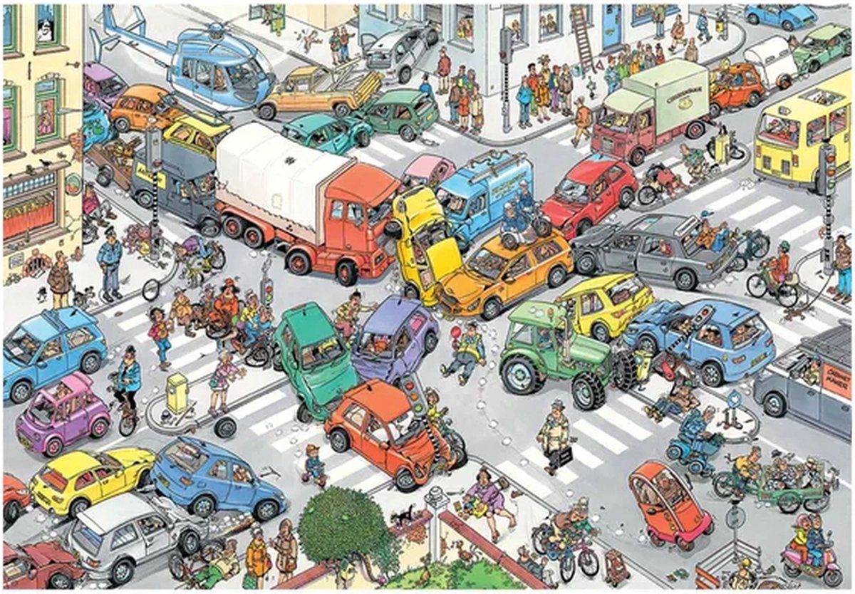 Jan van Haasteren - Verkeerschaos - Legpuzzel 3000 stukjes — afbeelding 4