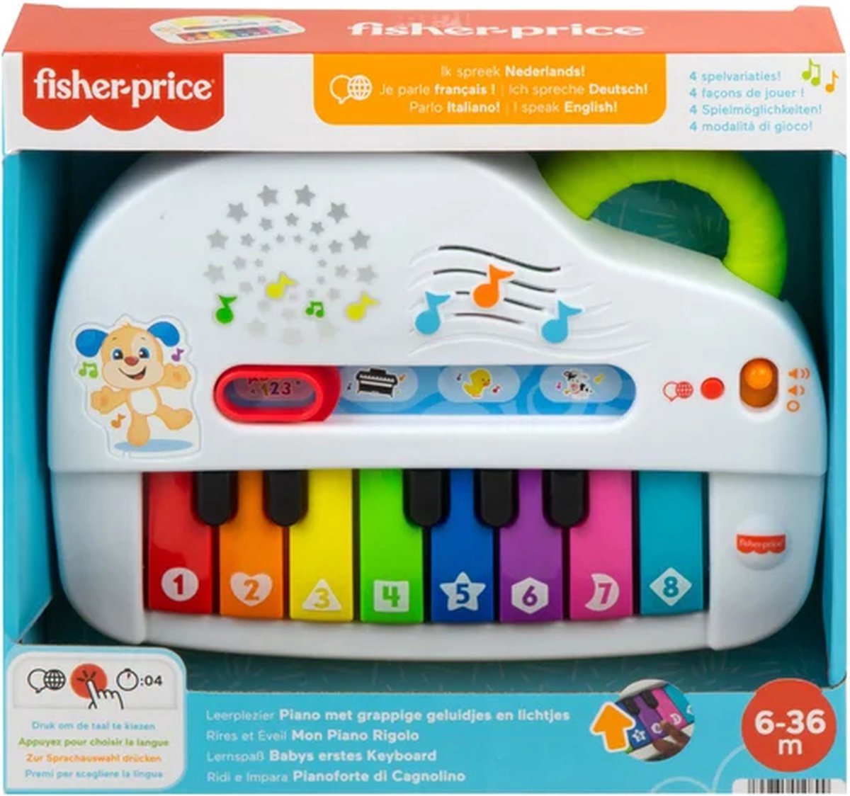 Fisher-Price Leerplezier Grappige Geluiden Light-Up Piano - Baby Speelgoed — afbeelding 11