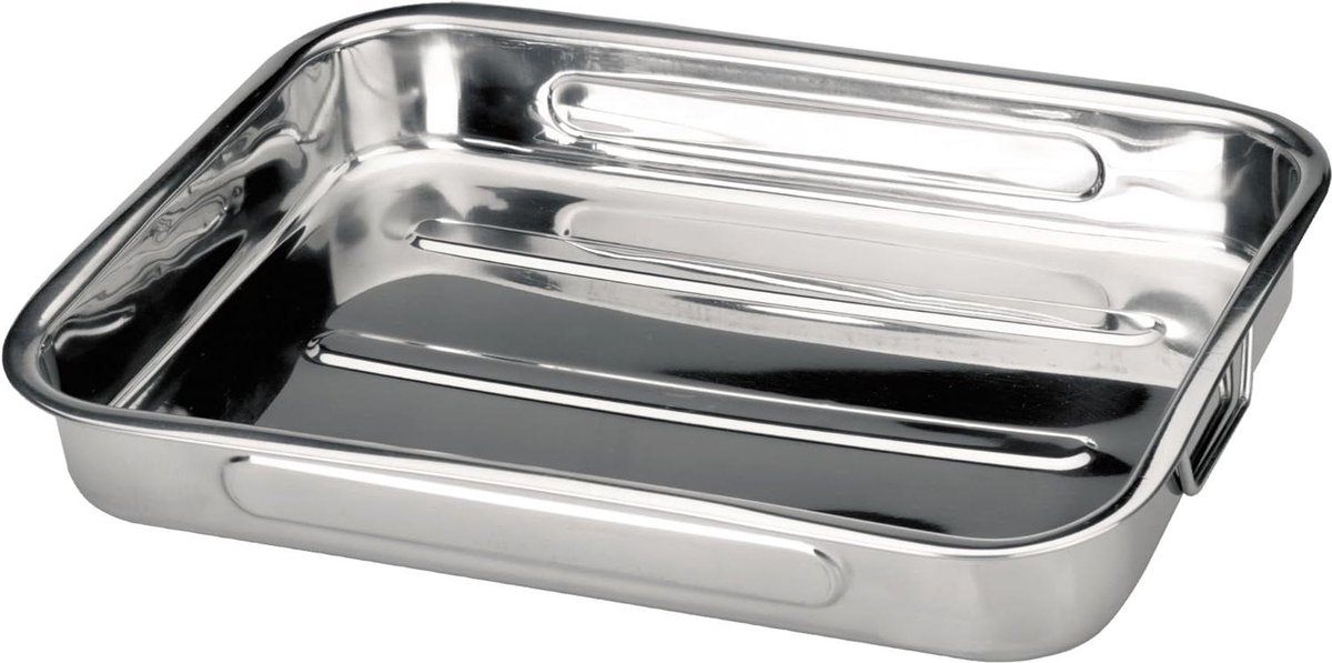 Bistro-roestvrij-staal-zilveren braadpan van 41 cm met deksel