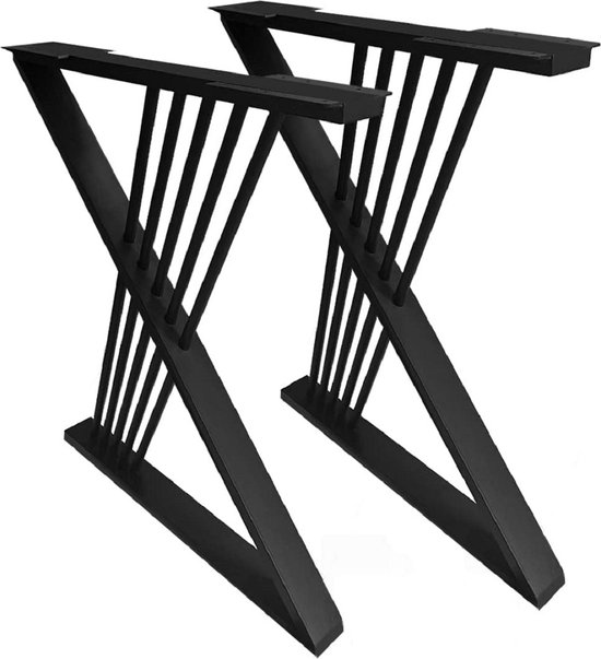 Pochon - 2x Tafelpoot MA41 - Zwart - 6x60x72 - Meubelpoot - Staal - Tafelpoten Zwart - Meubelpoten Zwart