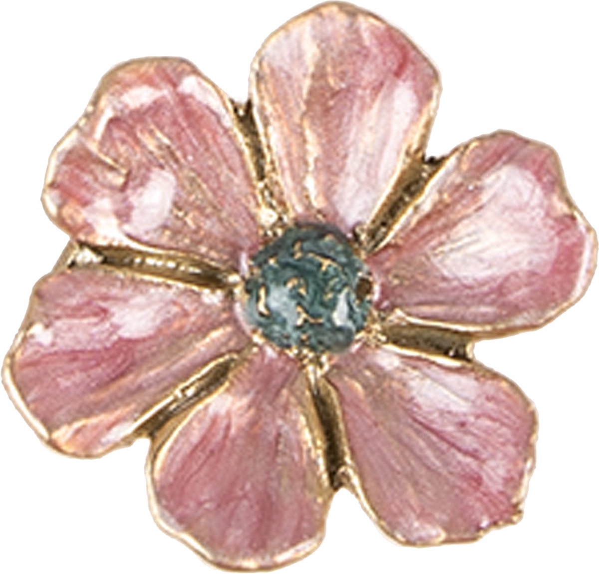Clayre & Eef Deurknop Bloem Ø 4x3 cm Roze Metaal