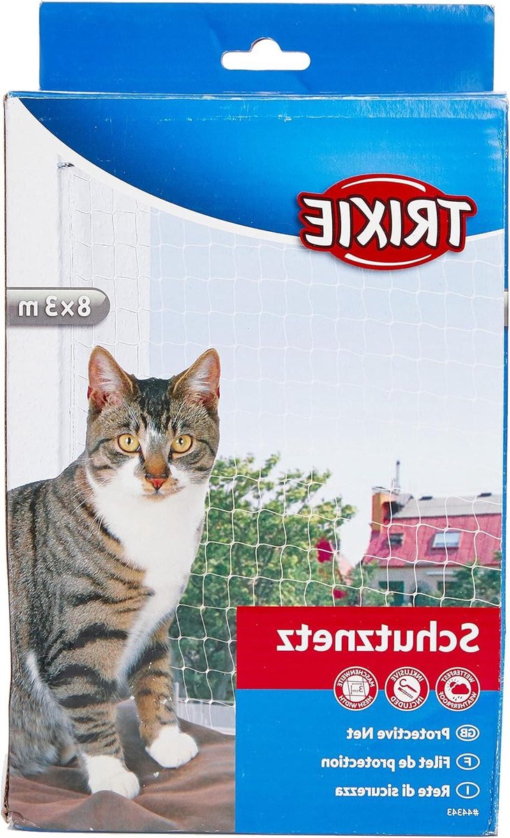 Veiligheidsnet 44343 8 x 3 m Transparant Trixie Toevoegen: Katten Honden Kattennet Balkon