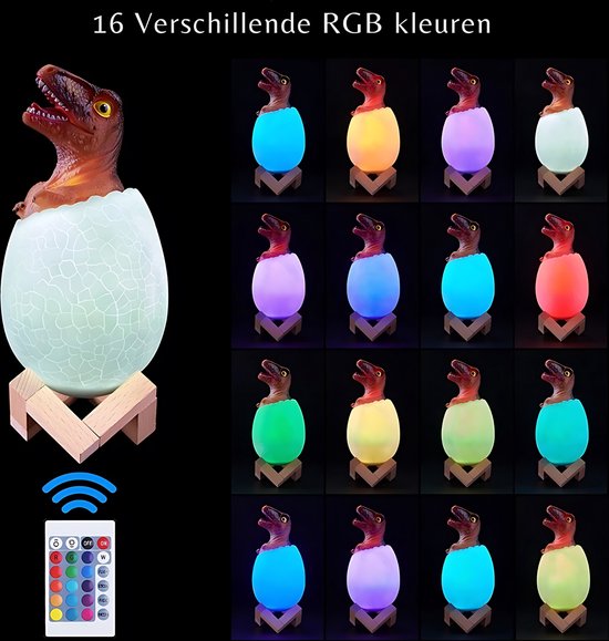 Dinosaurus T-REX Speelgoed Lamp - Dino Nachtlamp Kinderen - Verlichting - 16 Kleuren van Dreamscene — afbeelding 4