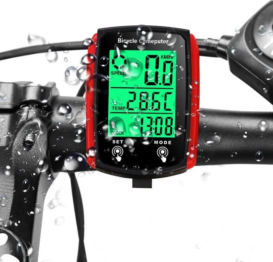 Kilometerteller Fiets - KM teller waterdicht - Bedraad - Snelheidsmeter — afbeelding 2