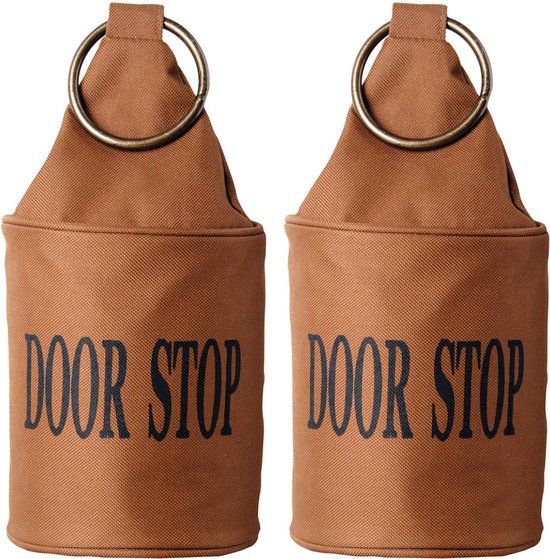 Deurstoppers van canvas met ring - Esschert design (Set van 2)