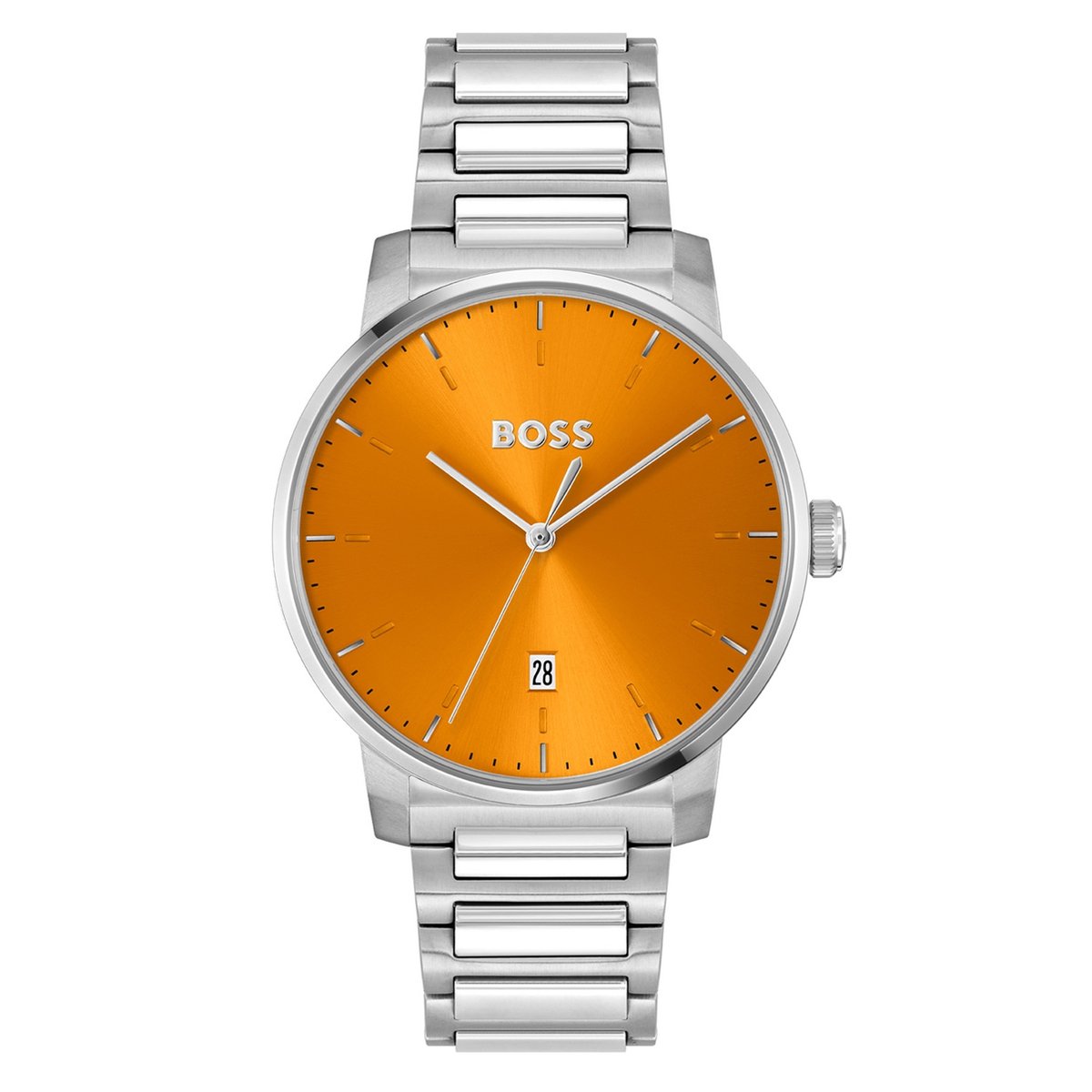 BOSS HB1514133 DEAN Heren Horloge - Mineraalglas - Staal - Zilverkleurig - 41 mm breed - Quartz - Vouw-Vlindersluiting - 5 ATM (douchen)