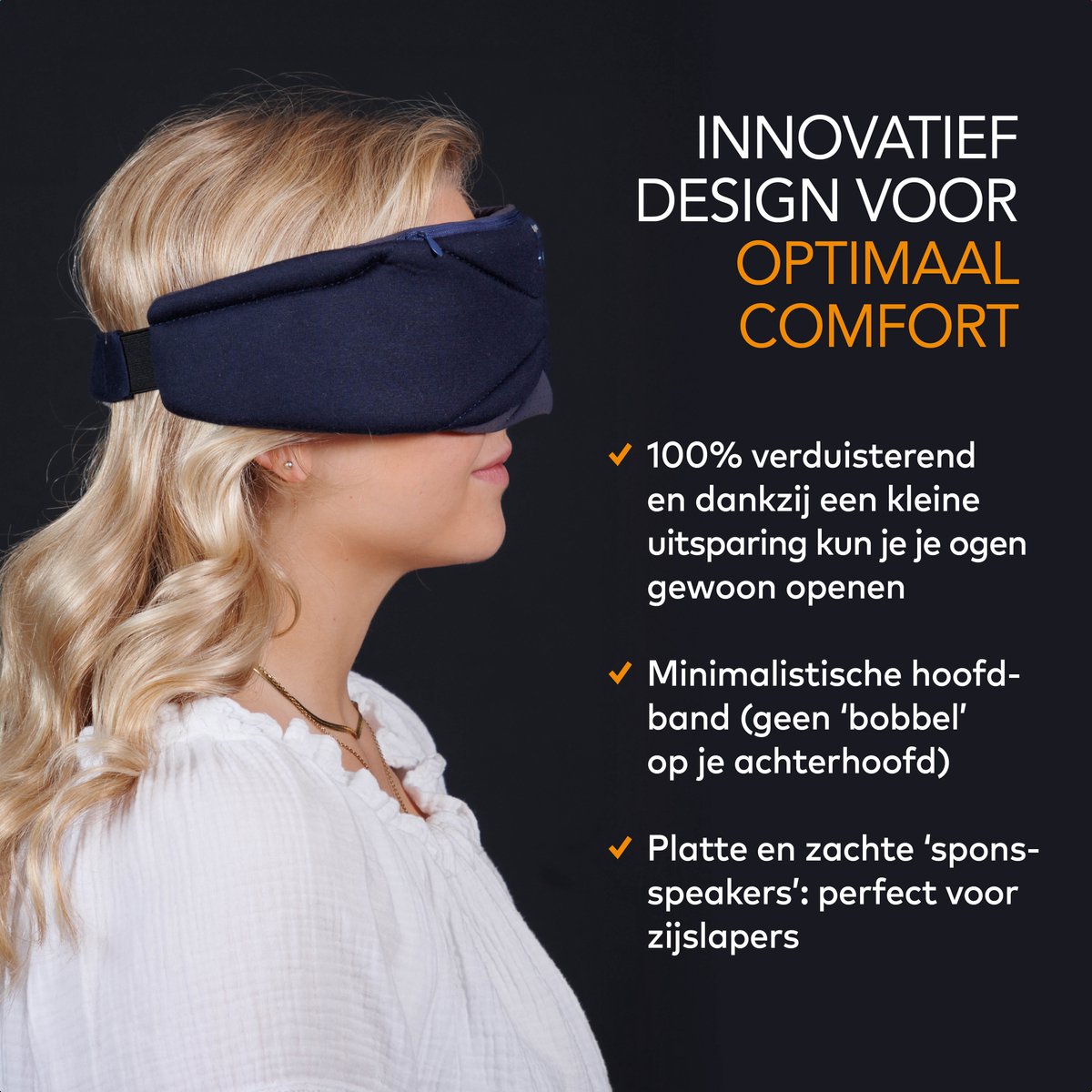 Slowwave Serenity Mask - New generation bluetooth slaapmasker - inclusief White, Pink en Brown Noise - Inclusief Binaural Beats - Met handige timer (onbezorgd in slaap vallen) - Ervaar het beste audio masker - Kleur: blauw — afbeelding 13
