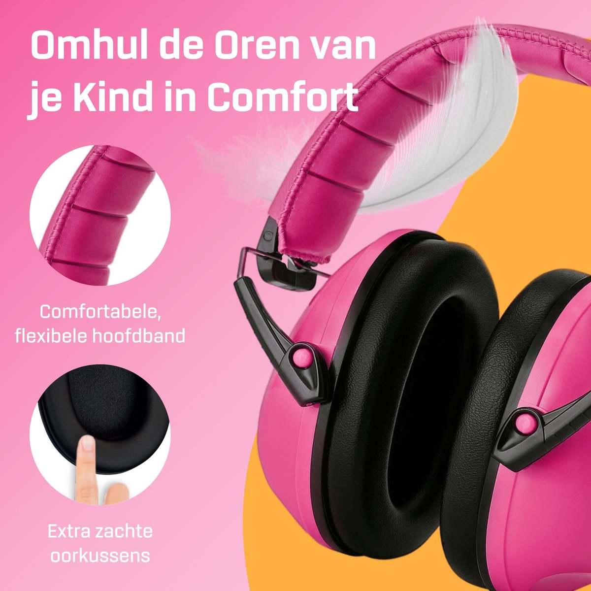Gehoorbescherming Kind - Gehoorbeschermers Oorkappen Kinderen - 27dB - 3-16 jaar - Roze - V-Zilla – foto 4